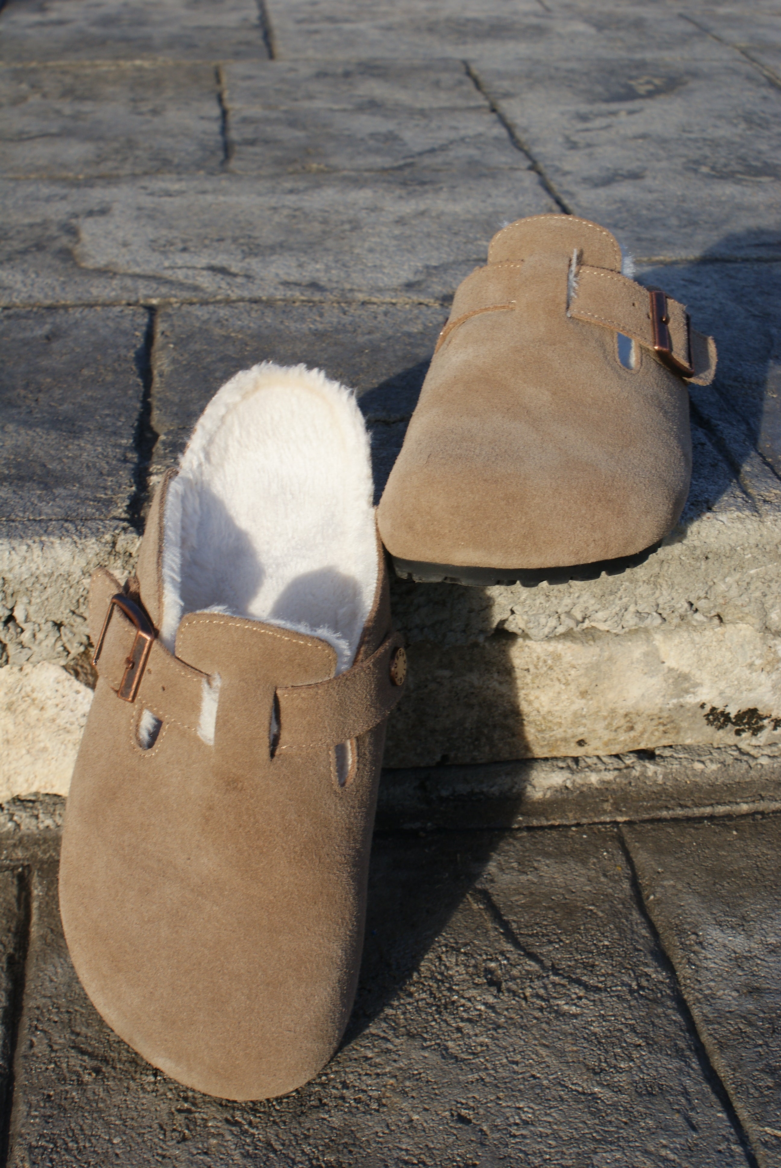 Wool Recovery Leather Clogs